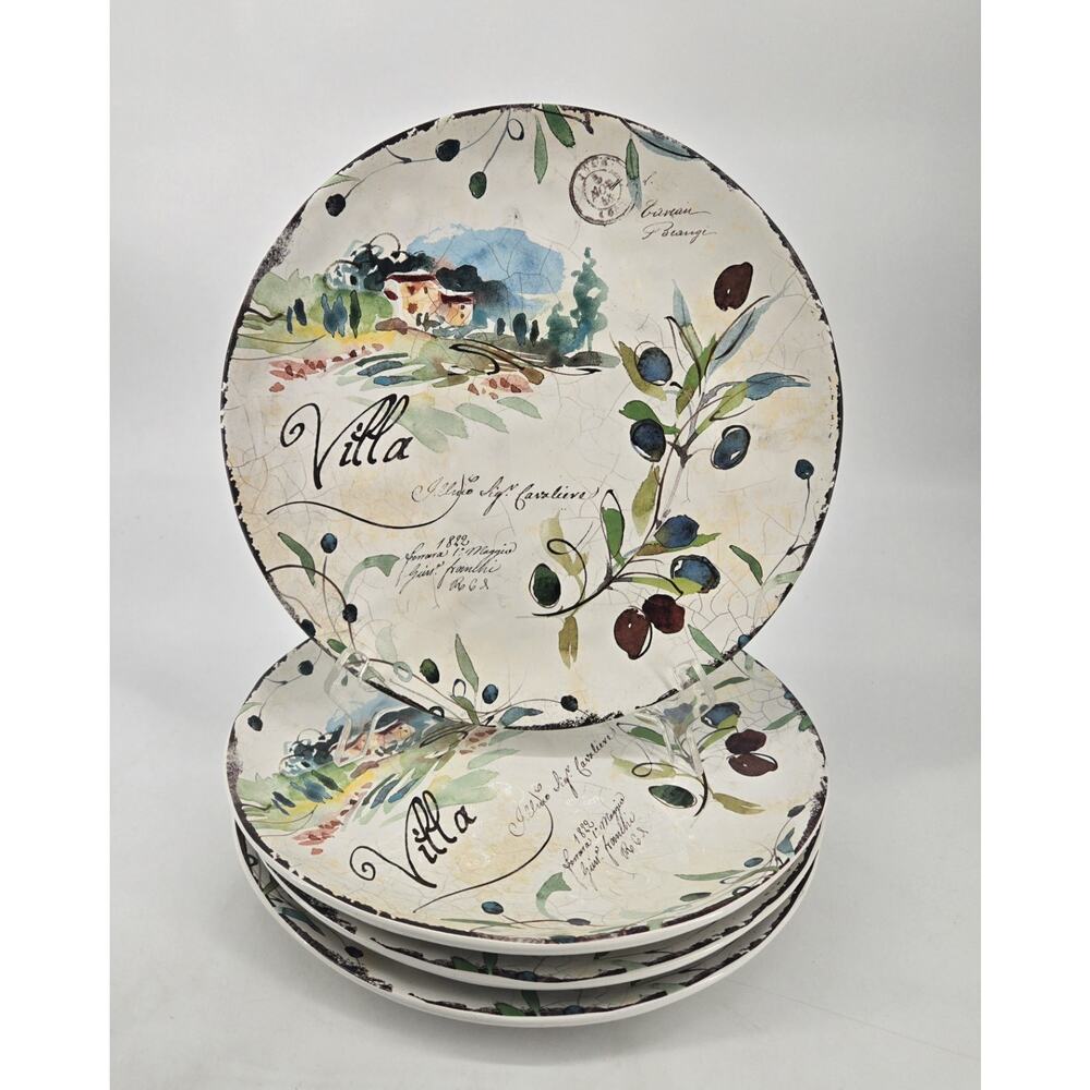 Set Of 4 Certified International Italy Villa Julie Paton Dinner Plates 11 Inch